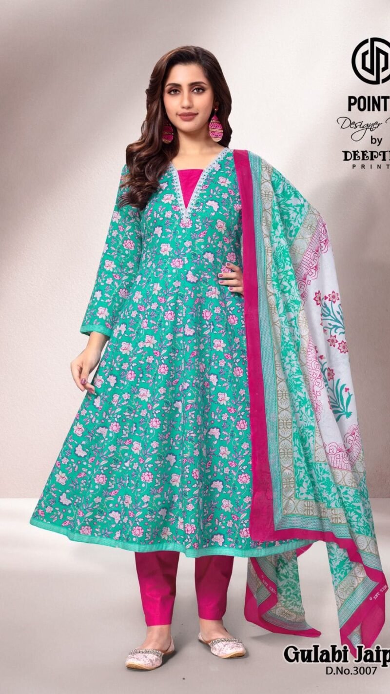 Deeptex Gulabi Jaipur Vol-3 Anarkali Kurti Set (4)