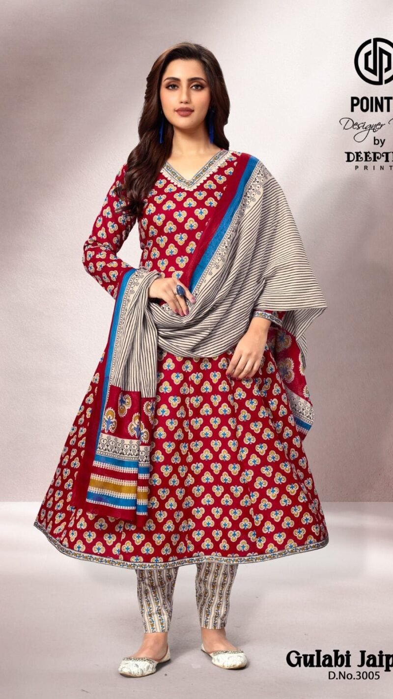 Deeptex Gulabi Jaipur Vol-3 Anarkali Kurti Set (5)