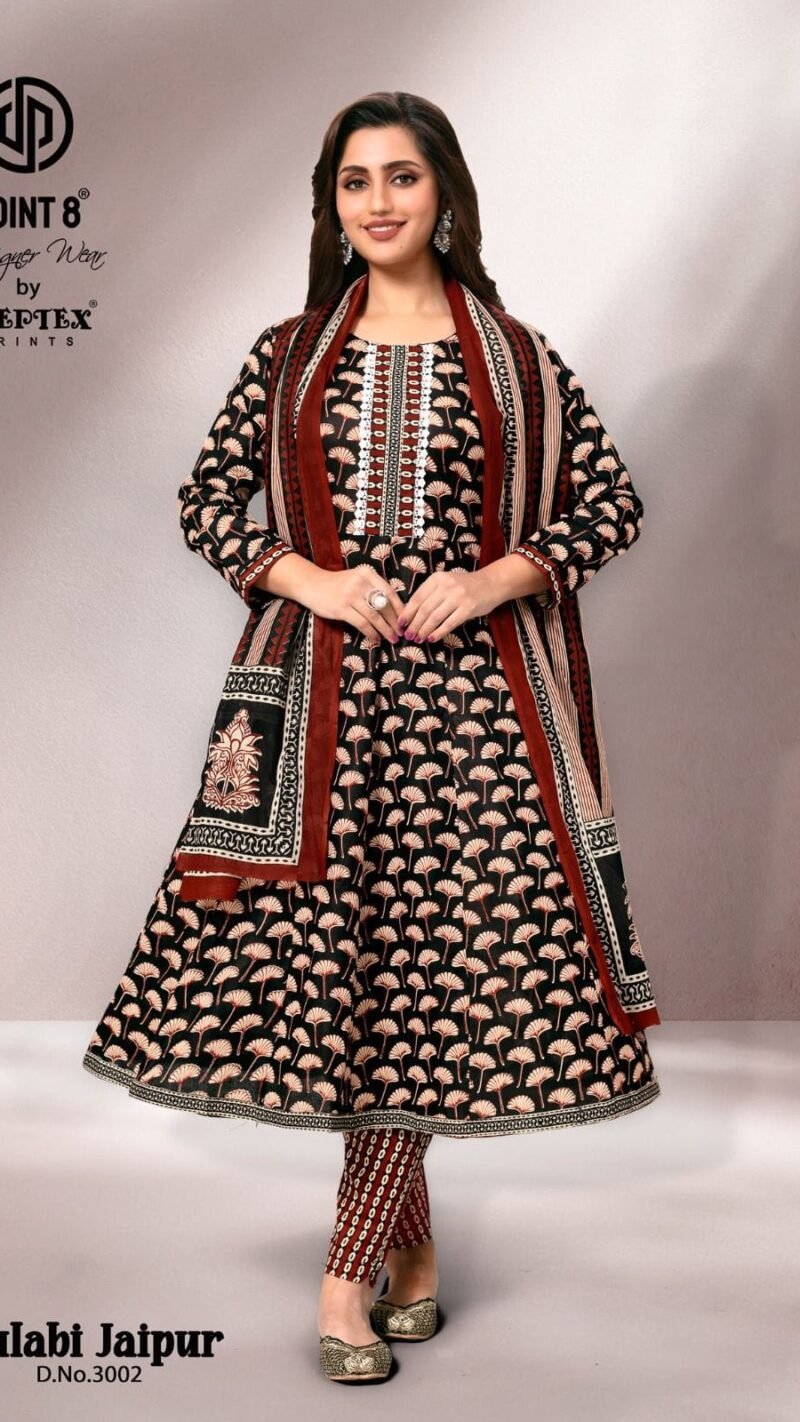 Deeptex Gulabi Jaipur Vol-3 Anarkali Kurti Set (7)