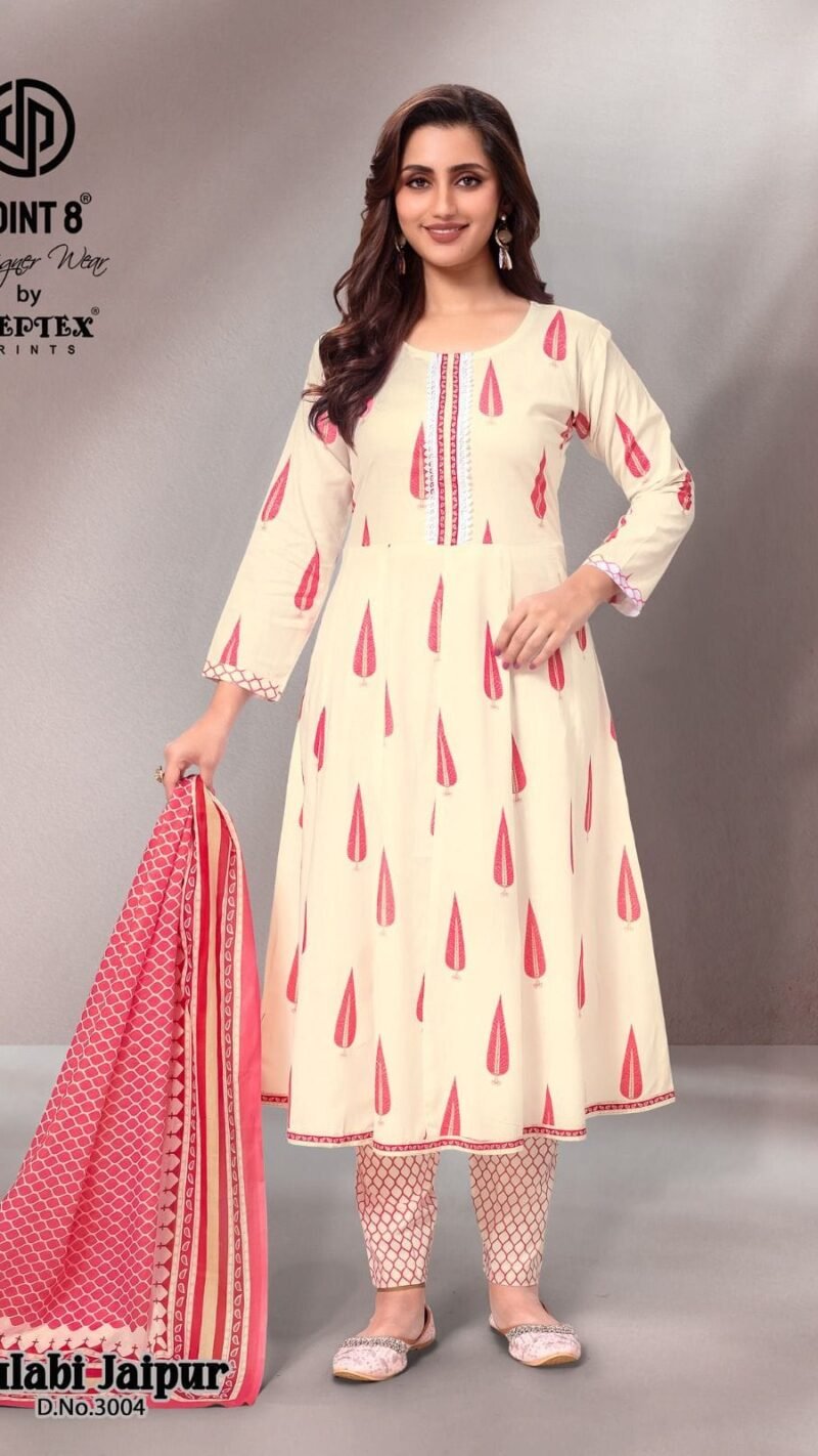Deeptex Gulabi Jaipur Vol-3 Anarkali Kurti Set (9)