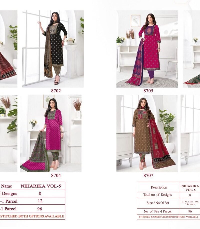 Kala Niharika Vol-5 Dress Material Collection