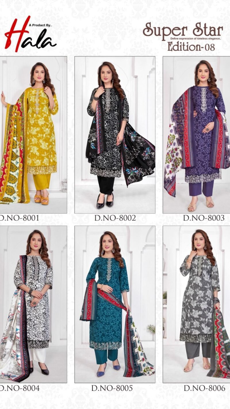 SUPERSTAR VOL-08 Heavy Embroidery Cotton Suit