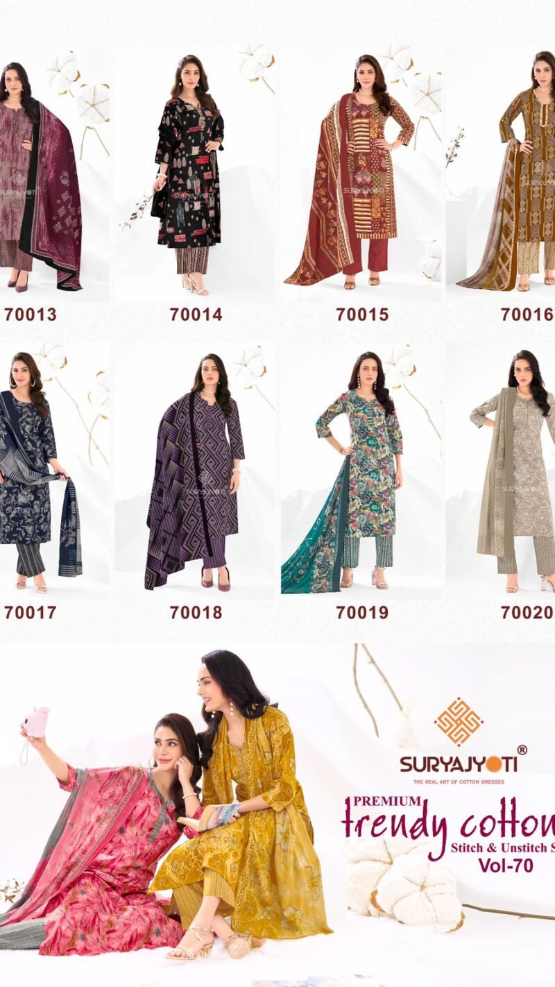 Suryajyoti Trendy Cotton Vol-70 Dress Material Set