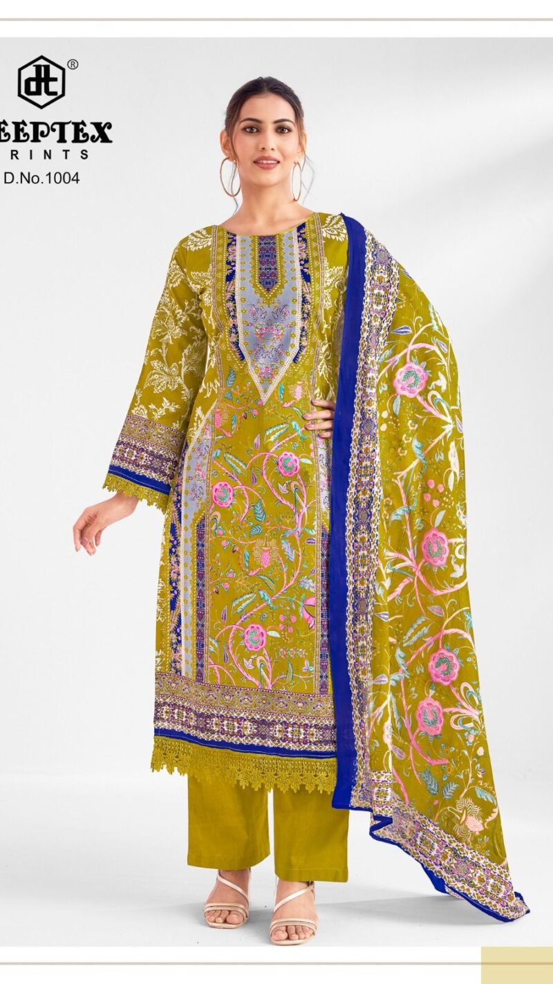 DEEPTEX Aaisha Noor Vol-1 Cotton Suit with Lace Work