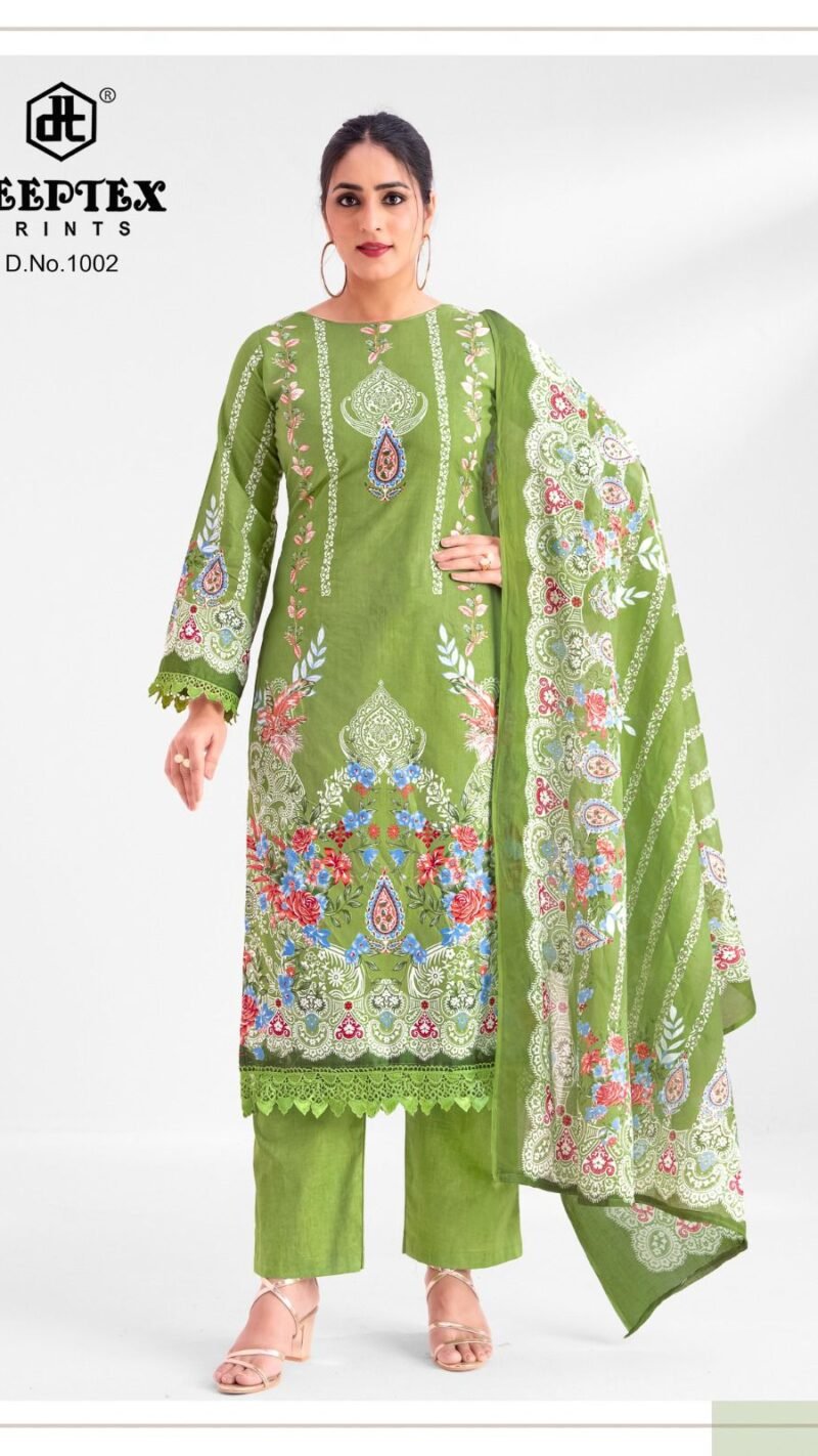 DEEPTEX Aaisha Noor Vol-1 Cotton Suit with Lace Work