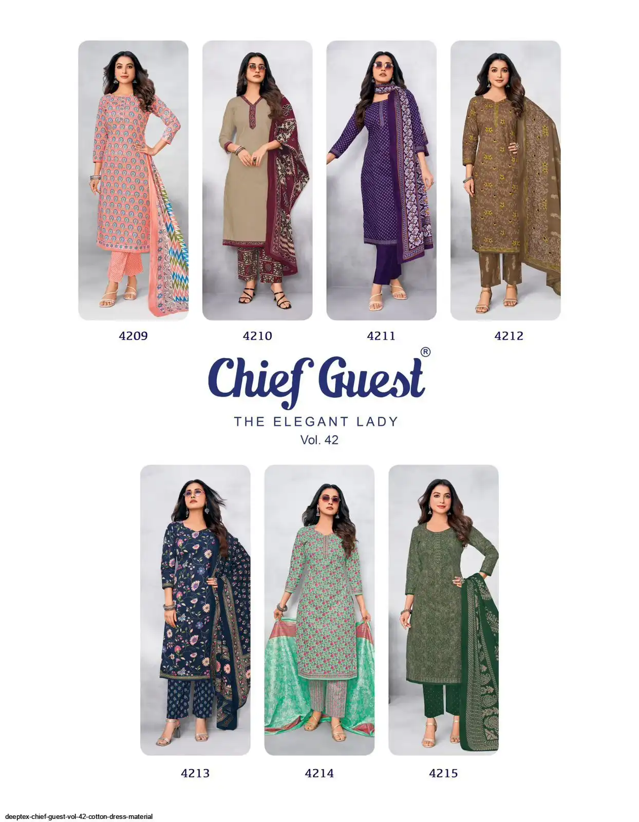 Chief Guest Vol-42 Cotton Dress Material Set