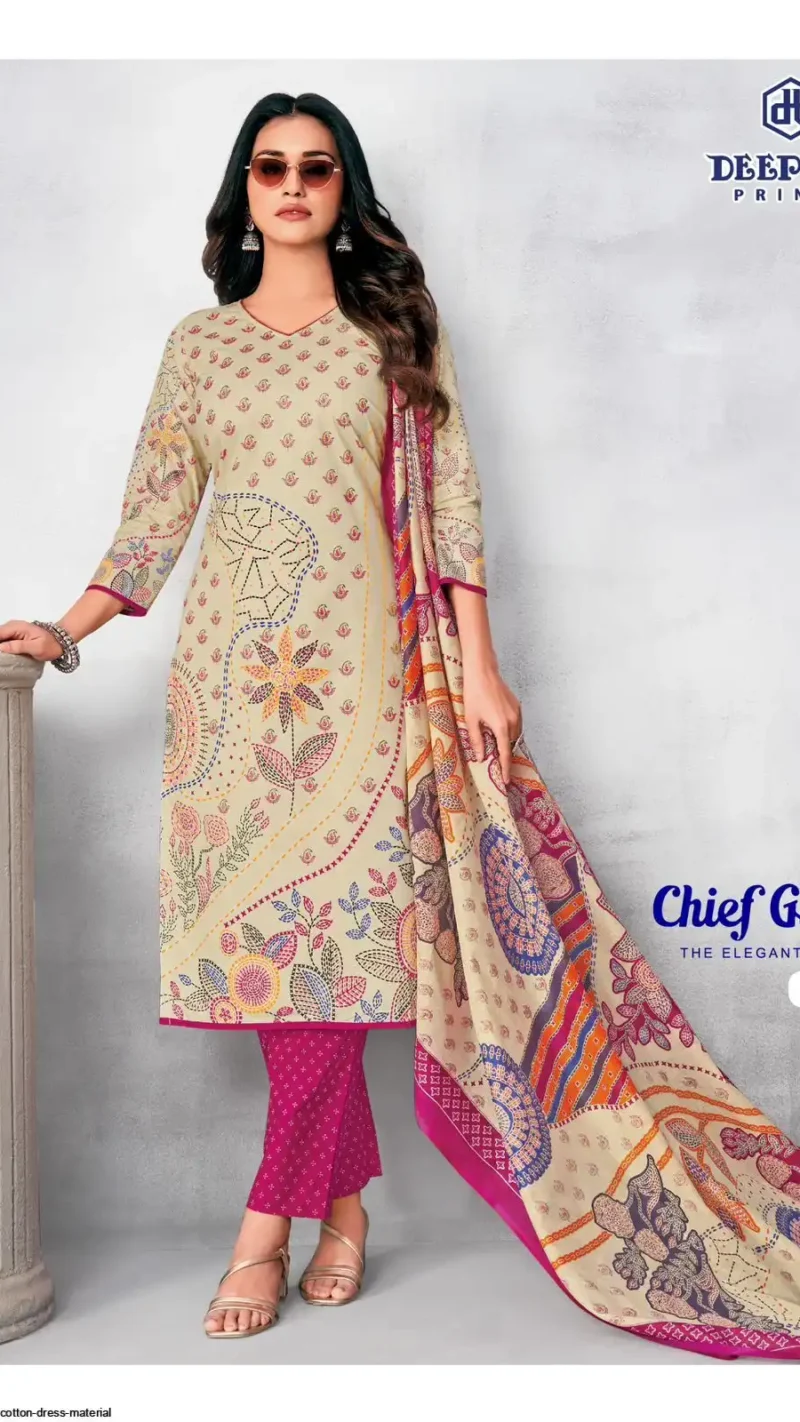 Chief Guest Vol-42 Cotton Dress Material Set