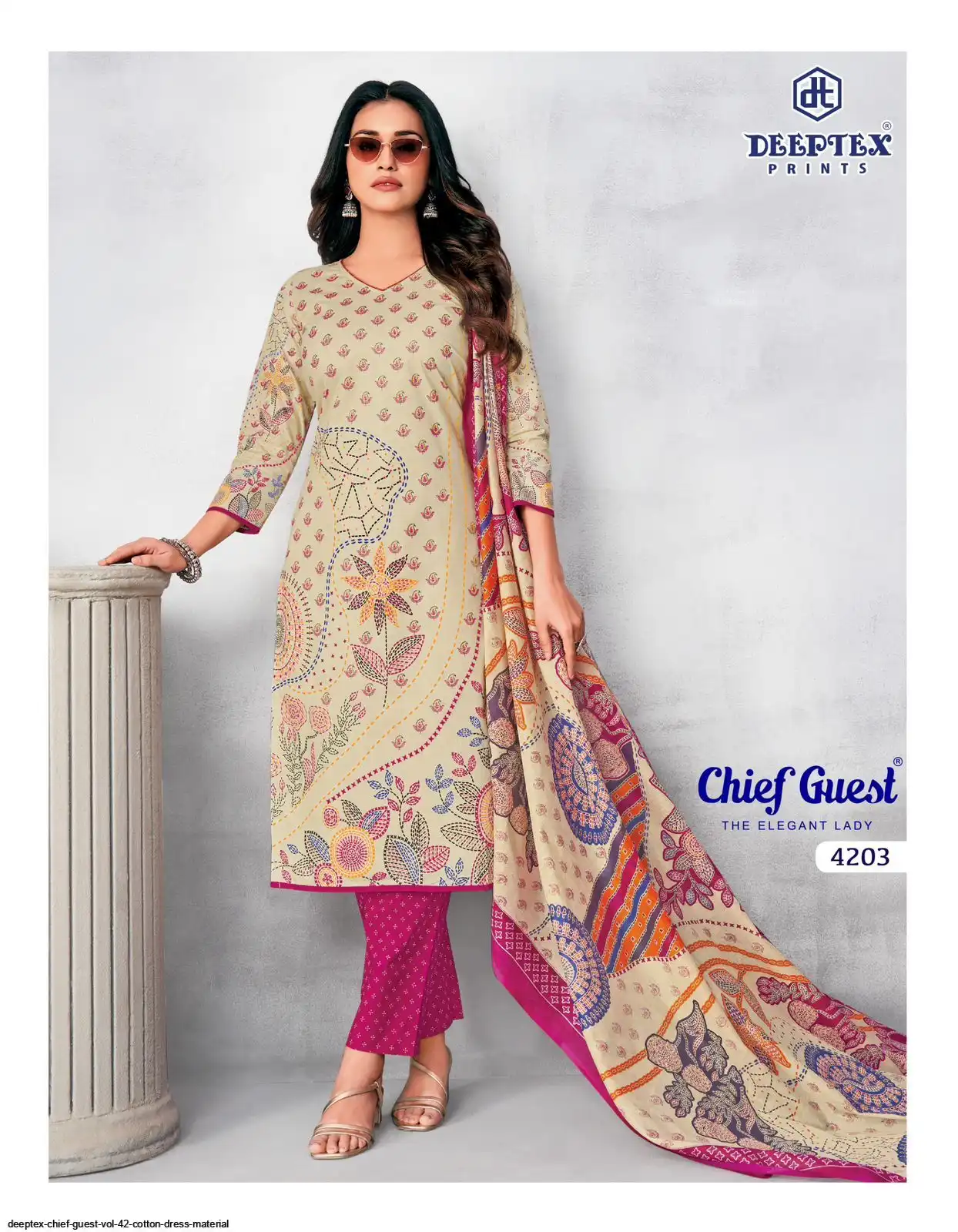 Chief Guest Vol-42 Cotton Dress Material Set