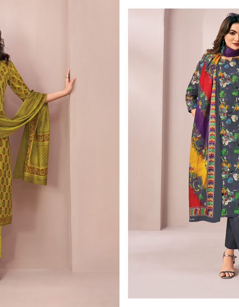 Deeptex Miss India Vol-97 cotton suit material set 16 designs unstitched cotton dress material with dupatta catalogue