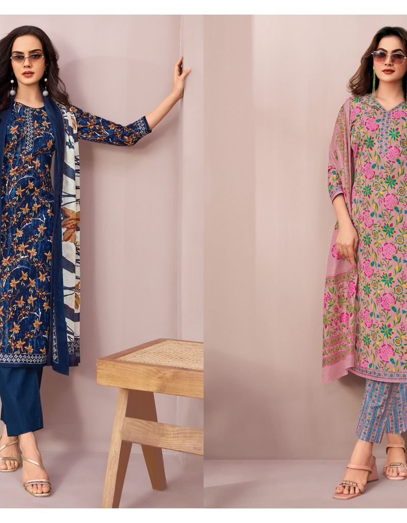 Deeptex Miss India Vol-97 cotton suit material set 16 designs unstitched cotton dress material with dupatta catalogue