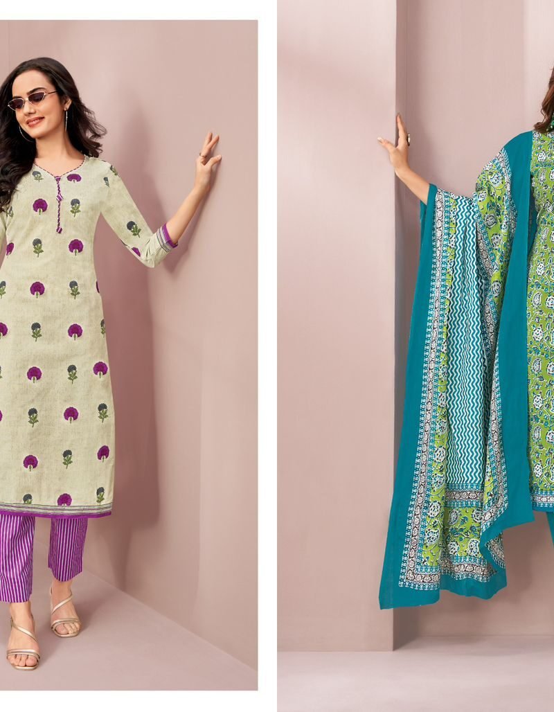 Deeptex Miss India Vol-97 cotton suit material set 16 designs unstitched cotton dress material with dupatta catalogue