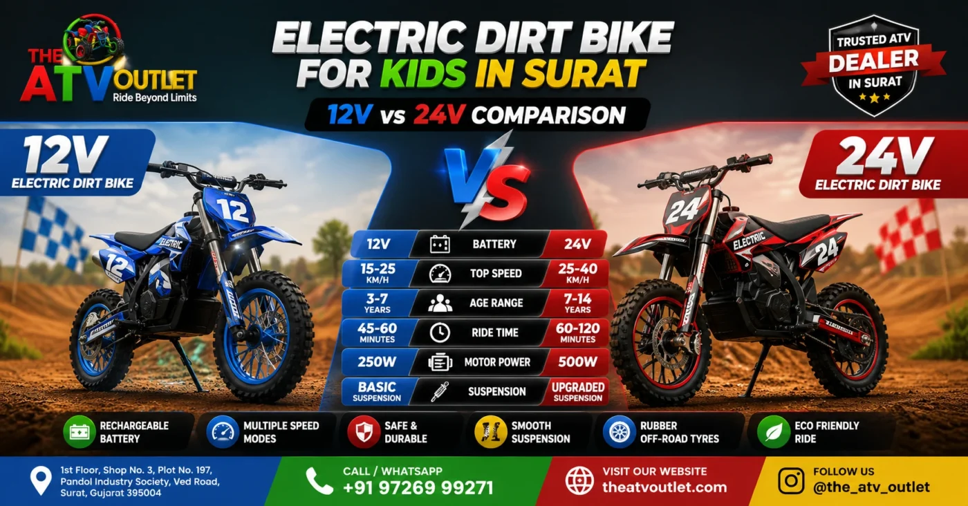 12V vs 24V Electric Dirt Bike for Kids in Surat comparison