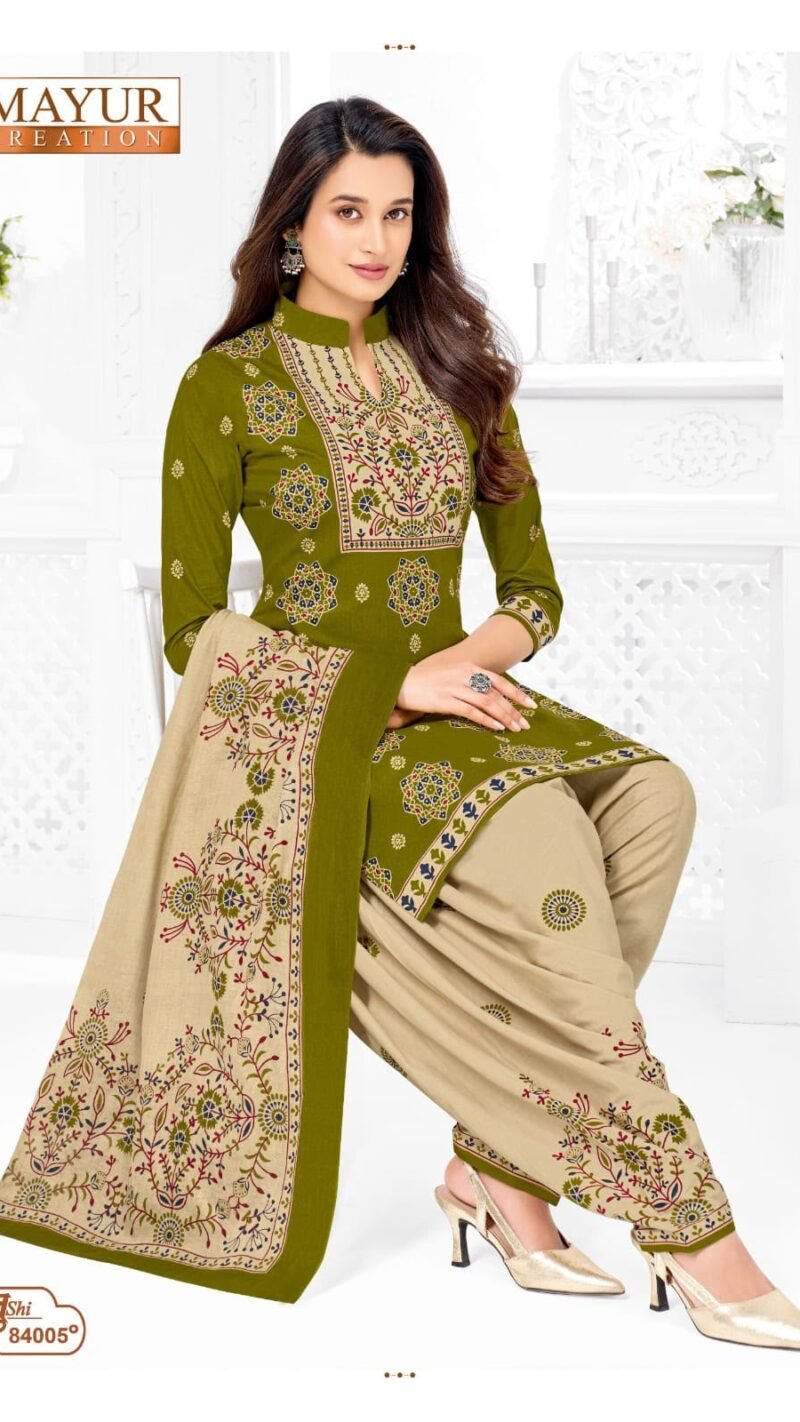 Mayur Khushi Vol 84 new cotton dress material wholesale catalogue with cotton top bottom and dupatta by Mayur Creation