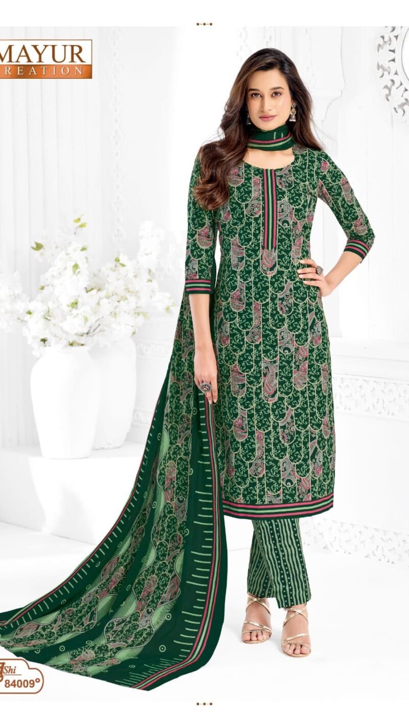 Mayur Khushi Vol 84 new cotton dress material wholesale catalogue with cotton top bottom and dupatta by Mayur Creation