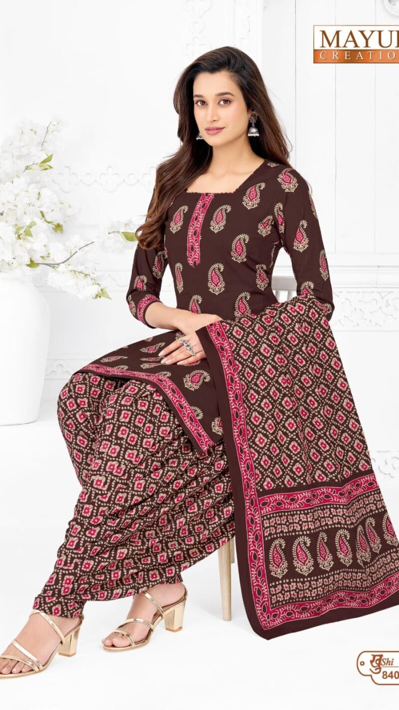 Mayur Khushi Vol 84 new cotton dress material wholesale catalogue with cotton top bottom and dupatta by Mayur Creation