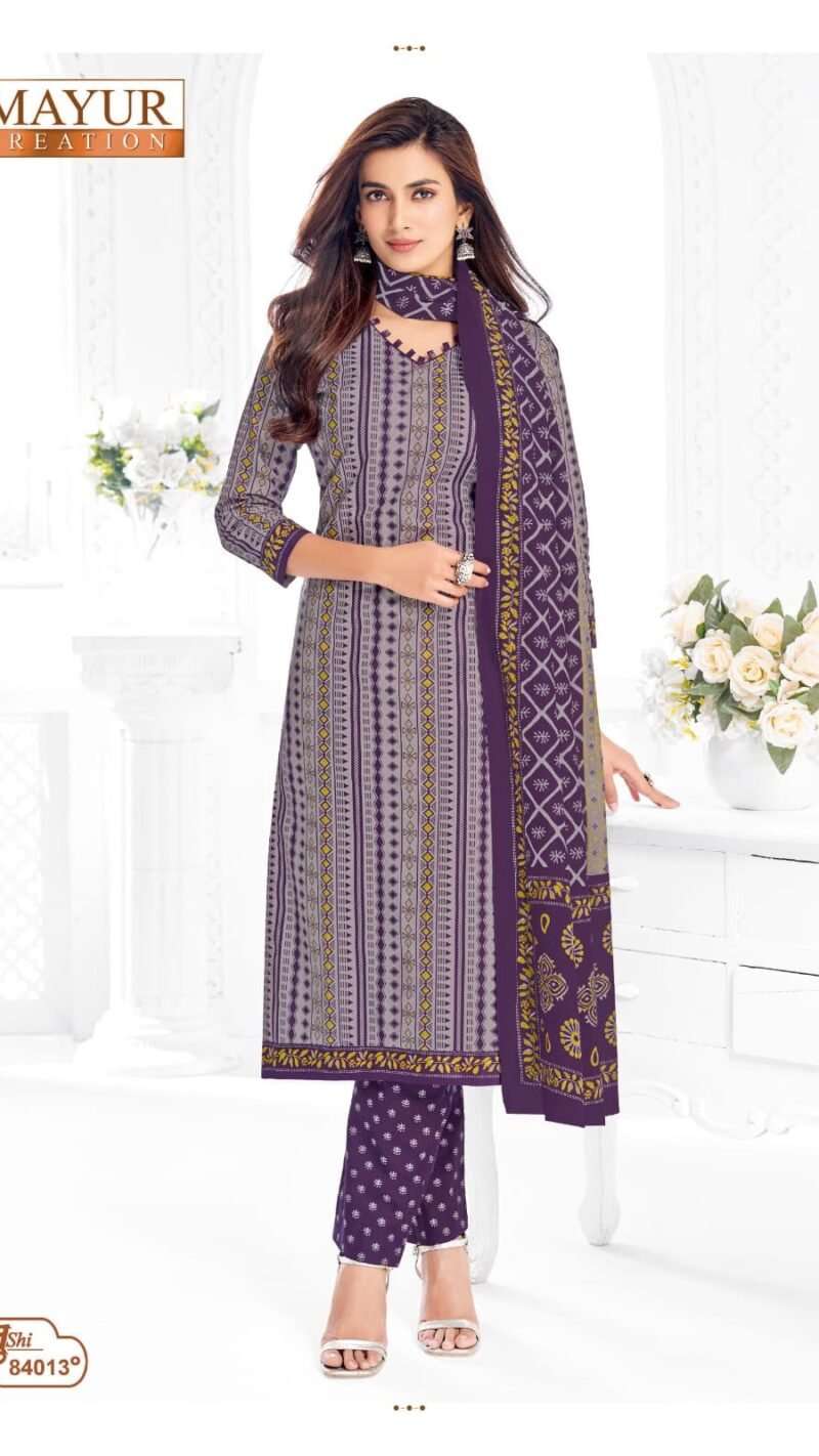 Mayur Khushi Vol 84 new cotton dress material wholesale catalogue with cotton top bottom and dupatta by Mayur Creation