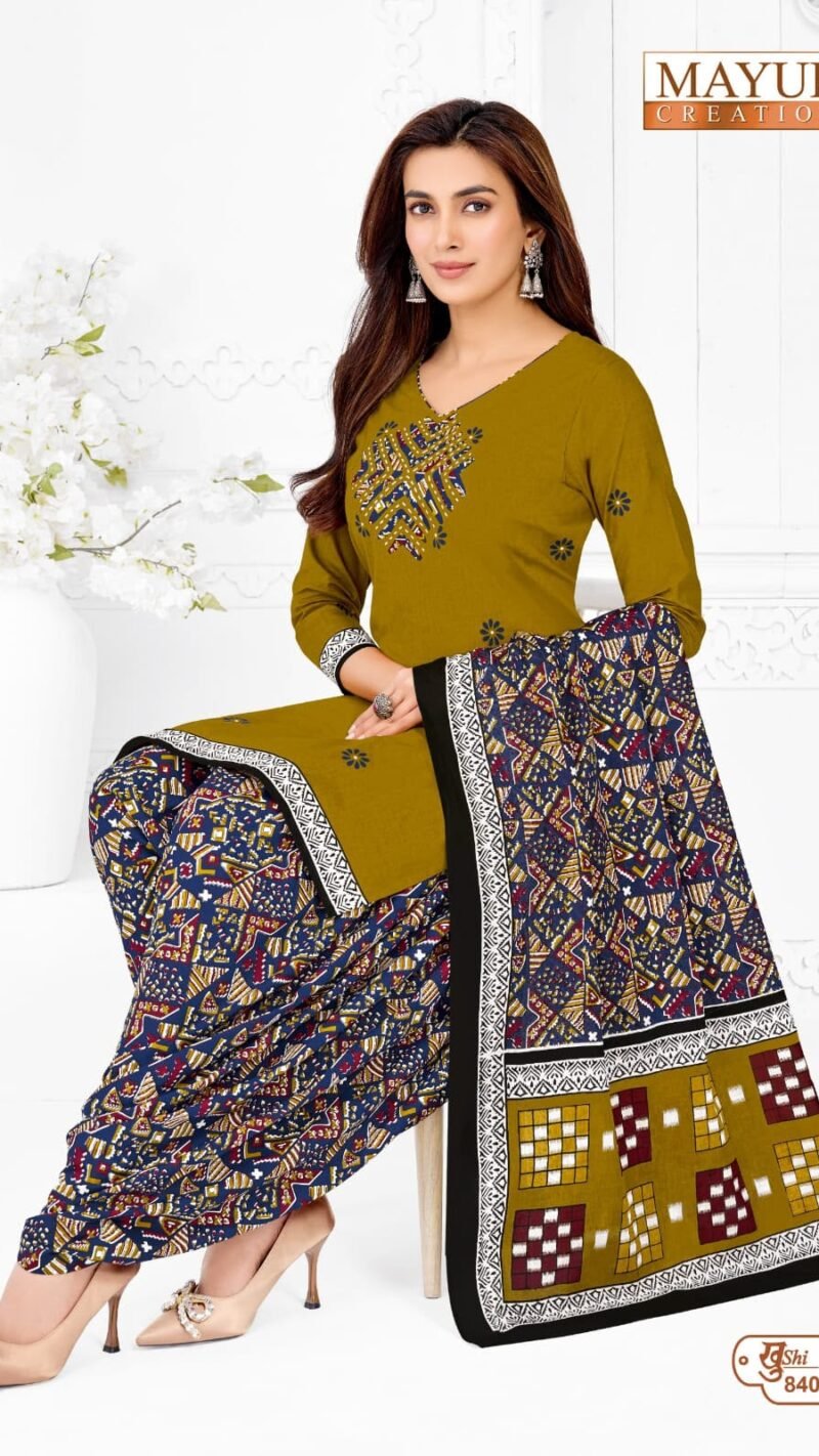 Mayur Khushi Vol 84 new cotton dress material wholesale catalogue with cotton top bottom and dupatta by Mayur Creation