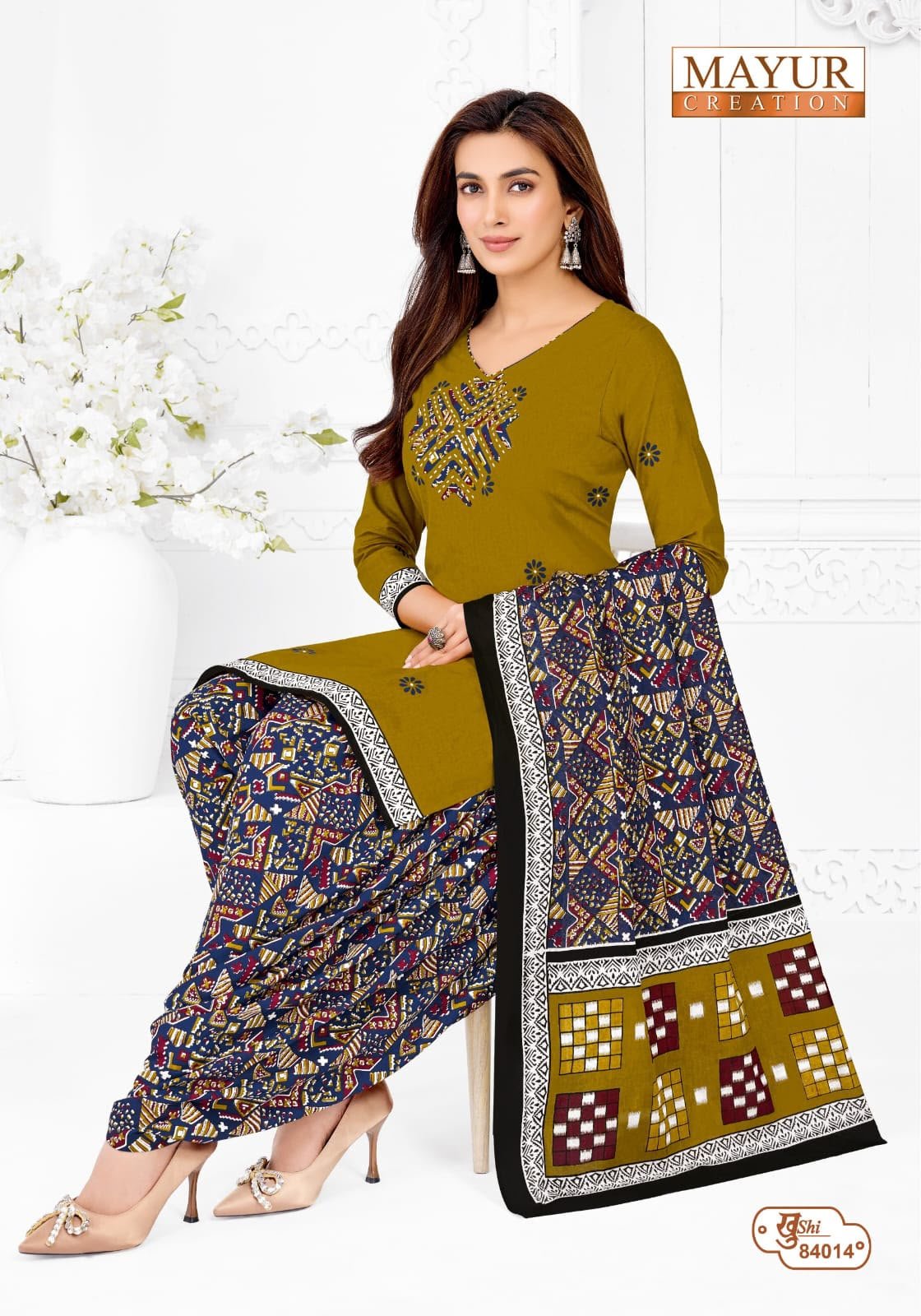 Mayur Khushi Vol 84 new cotton dress material wholesale catalogue with cotton top bottom and dupatta by Mayur Creation