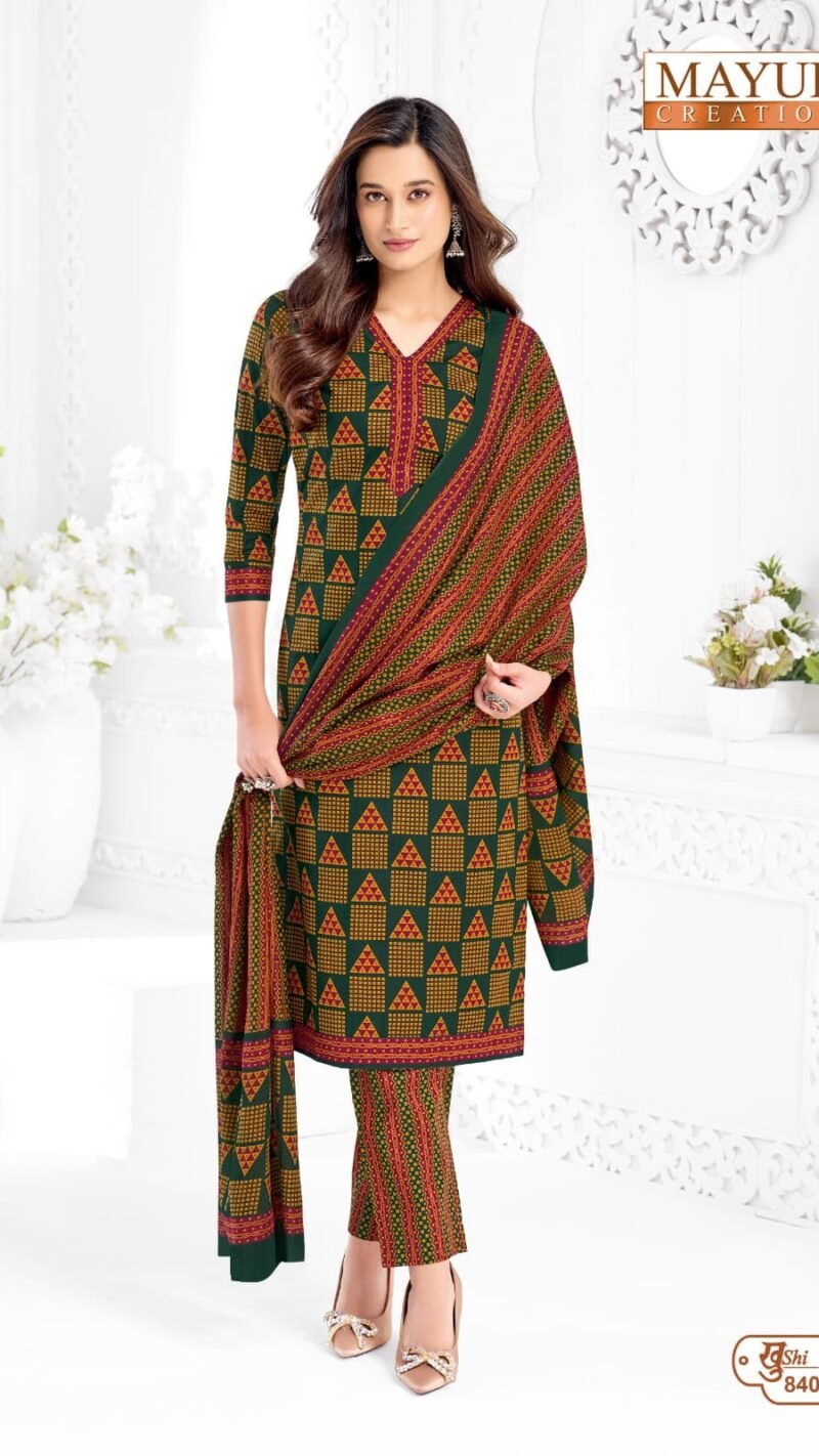 Mayur Khushi Vol 84 new cotton dress material wholesale catalogue with cotton top bottom and dupatta by Mayur Creation