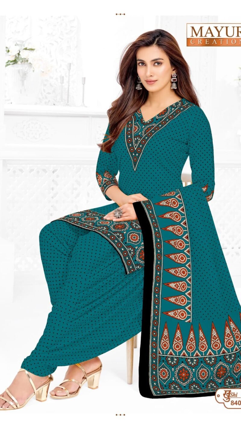 Mayur Khushi Vol 84 new cotton dress material wholesale catalogue with cotton top bottom and dupatta by Mayur Creation