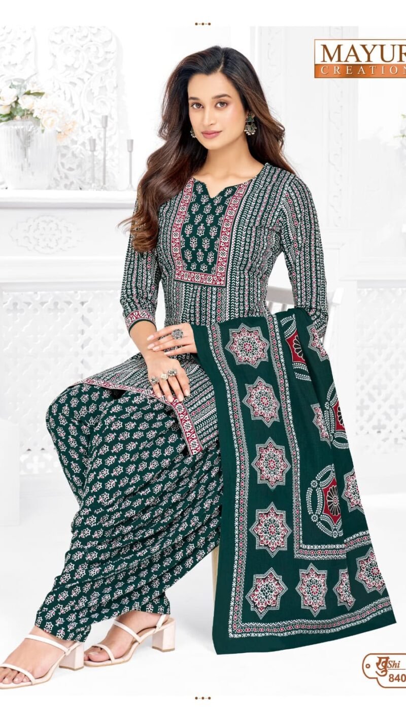 Mayur Khushi Vol 84 new cotton dress material wholesale catalogue with cotton top bottom and dupatta by Mayur Creation