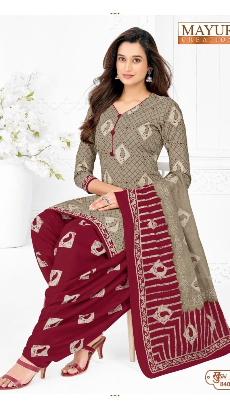 Mayur Khushi Vol 84 new cotton dress material wholesale catalogue with cotton top bottom and dupatta by Mayur Creation