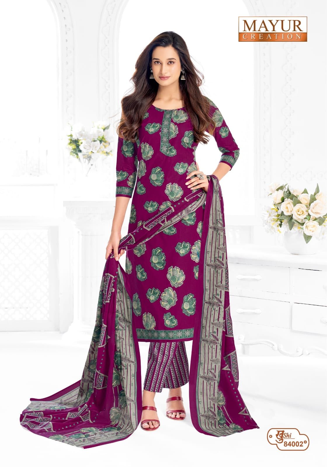 Mayur Khushi Vol 84 new cotton dress material wholesale catalogue with cotton top bottom and dupatta by Mayur Creation